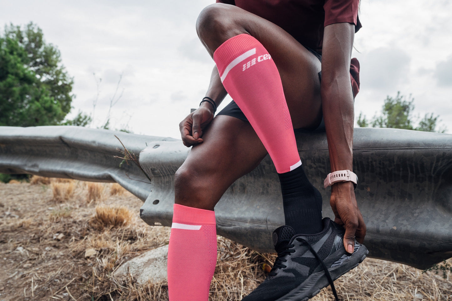 CEP Run Compression Socks Tall Women's - Pink / Black