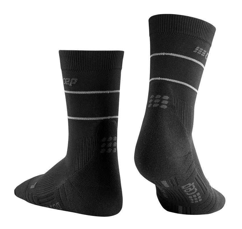 CEP Reflective Compression Socks Men's Mid Cut - Black