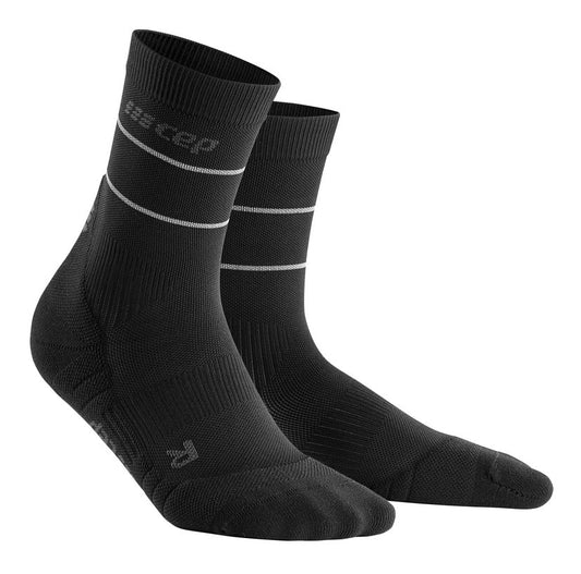 CEP Reflective Compression Socks Women's Mid Cut - Black