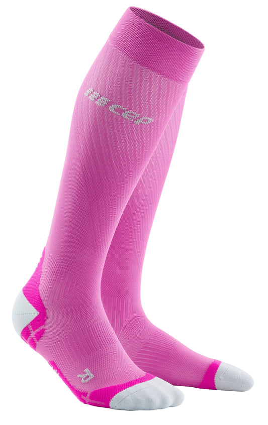 CEP Ultralight Compression Sock Tall Women's - Pink / Light Gray