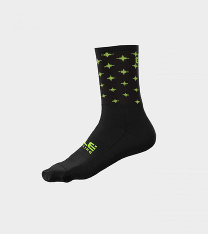 ALÈ Star Socks - Black / Fluo Yellow