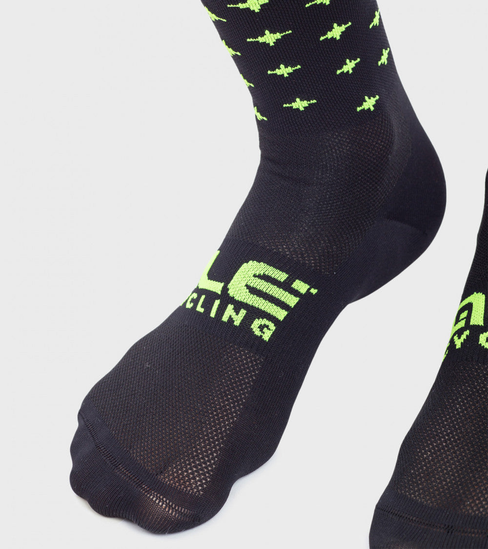 ALÈ Star Socks - Black / Fluo Yellow