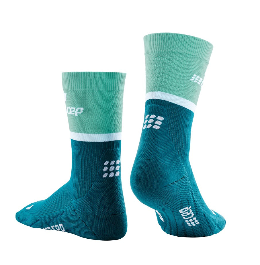 CEP Run Compression Socks Women's Mid Cut - Ocean / Petrol