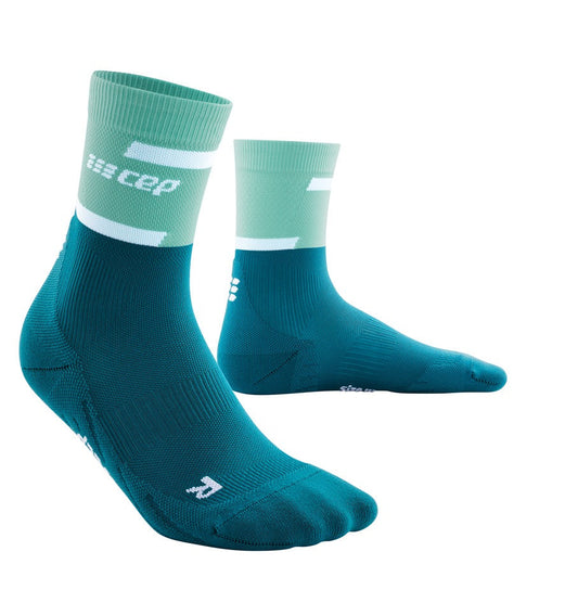 CEP Run Compression Socks Women's Mid Cut - Ocean / Petrol