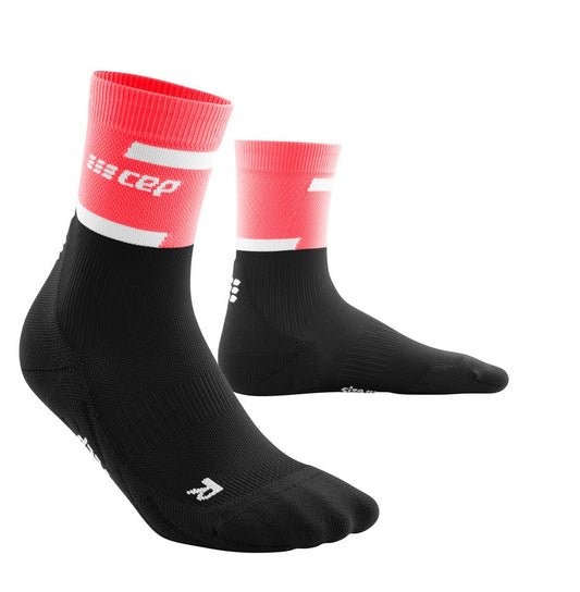 CEP Run Compression Socks Women's Mid Cut - Pink / Black