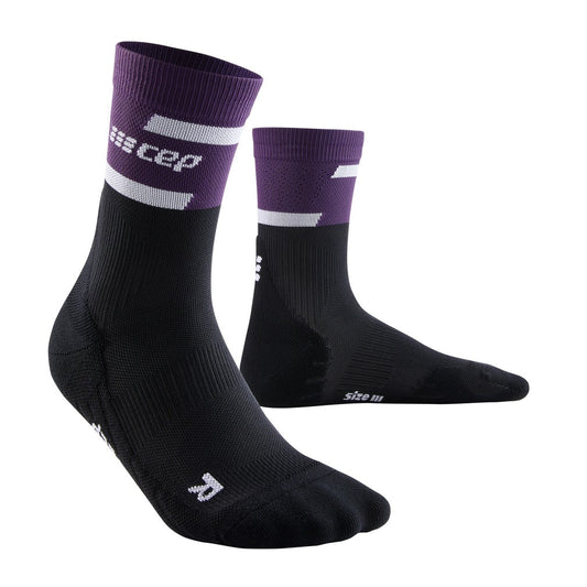 CEP Run Compression Socks Women's Mid Cut - Violet / Black