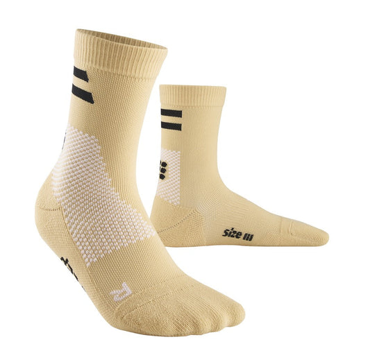 CEP Training Compression Socks Unisex Mid Cut-  Sand